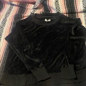 Black Velvet Long Sleeve Top and sweat pants